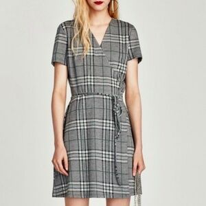 Zara Plaid Wrap Dress